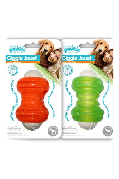Pawise Giggle Jouet Rubber Bone Dog Toy with Sound 12 cm Drstr