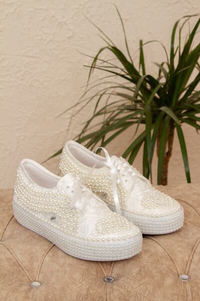 DARUGA Talpă joasă Heart Pearl Stone Rochie de seară Pantofi de mireasă