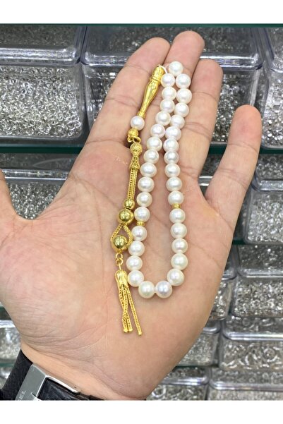 DURAN TAKI TASARIM 22 Ayar Altın Kaplma Inci Tesbih