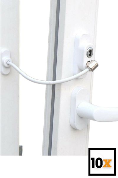 fitfiyat 10 Pieces!Rope Keyed Glass Window Lock Pimapen PVC Lock Theft Child Safety Lock