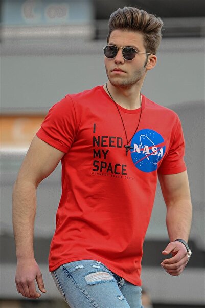 Madmext Red Printed Men's T-Shirt 4509