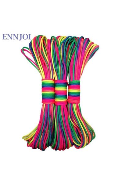 pekars 0.8 Mm Thickness Rainbow Color 10 Meters Parachute Rope Colored Jewelry Thread Bracelet Thread Necklace Thread