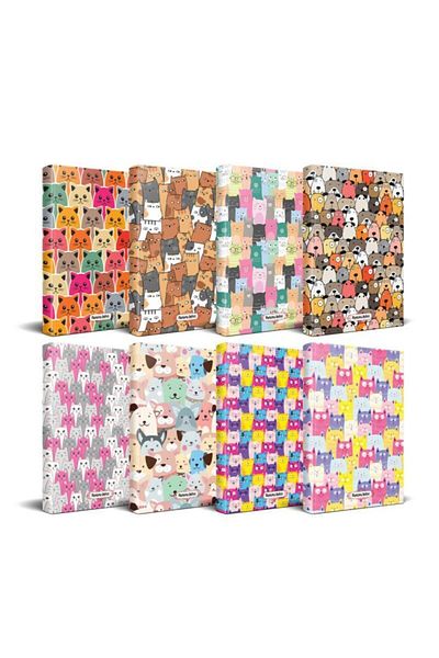 Halk Kitabevi Cat Themed Planning Book Set - 8 Notebooks