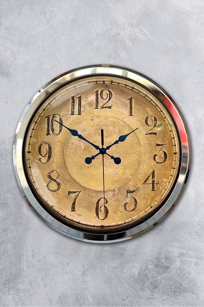 Kasva Concept 52 cm Chrome Metal Antique Dial Wall Clock
