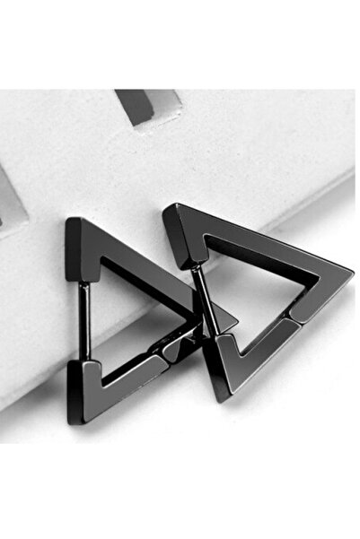 Therapy Aksesuar Siyah Mini Geometrik Ünisex Çelik Küpe