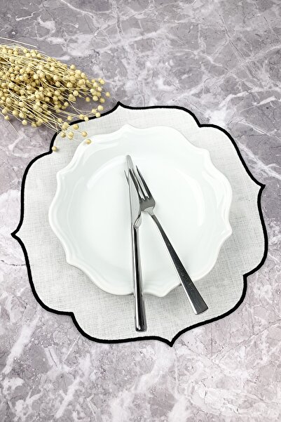 WEARE2 Set de masă american brodat în culoare neagră