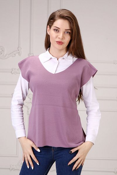 ananas trıko Pineapple Women's Powder Pink V-Neck Sweater