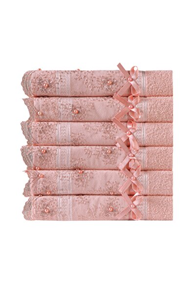 Kardelen 100% Cotton Beaded Laced 3-Piece Towel 50x85