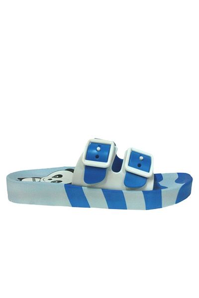 GEZER Navy Blue Sea Beach Beach Kids Slippers