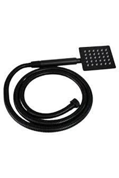 FLEKO Siyah Paslanmaz Duş Spirali Hortumu Ve Paslanmaz Inox Duş Başlığı
