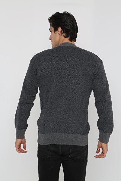 KMKkombin Ζακέτα Dad Winter Super Battal με κουμπιά μεγάλου μεγέθους