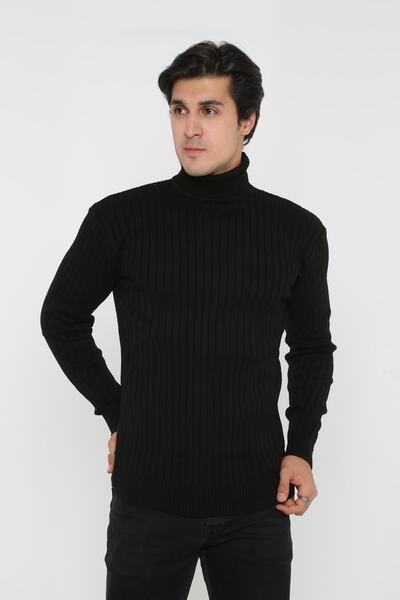 KMKkombin Erkek Süper Likralı Yumuşak Boğazlı Slimfit Spor Kazak