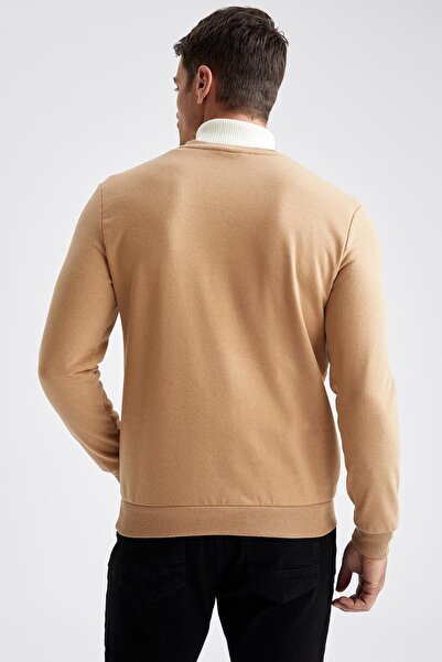 DeFacto Μακρυμάνικο φούτερ με λαιμόκοψη Slim Fit