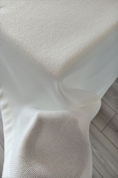 eno concept Premium Quality Linen Look Stain Resistant White Table Cloth