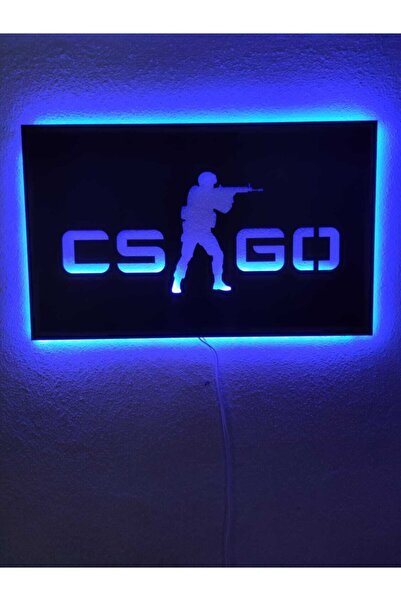 dekoraven Cs Go Led Işıklı Ahşap Tablo