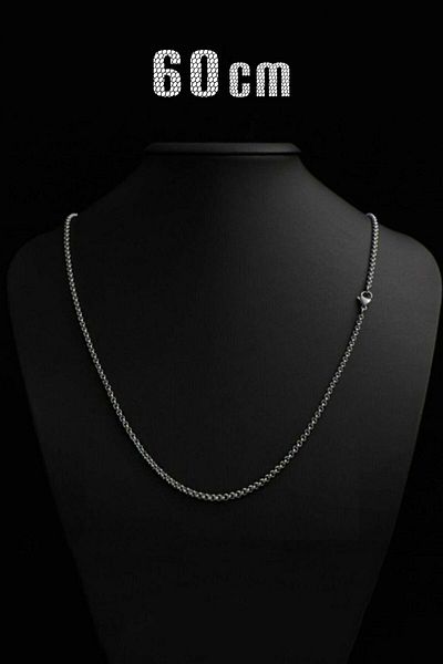 The Collection Forse Unisex Thin Steel Chain Necklace 60 Cm
