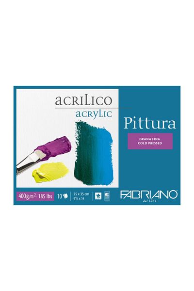 Fabriano Pittura Acrylic & Oil Painting Block 400 Gr25x35 cm10 YpAcid Free Cold Pressure