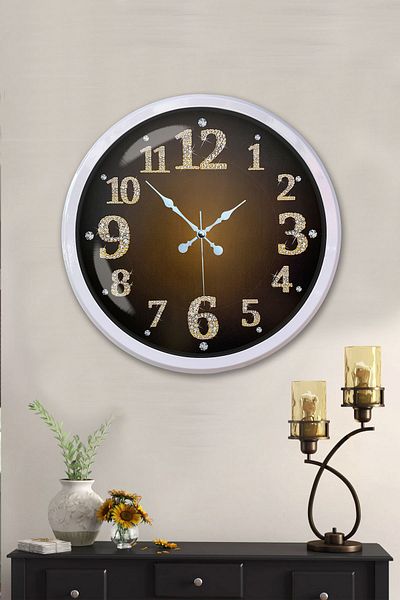 Kasva Concept Gift Decorative 52 cm White Metal Classic Wall Clock