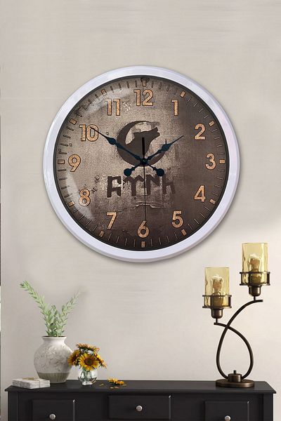 Kasva Concept 52 cm White Metal Turkish Wall Clock