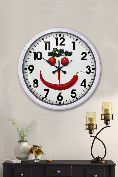 Kasva Concept Cadou Decorativ 52 Cm Ceas de Perete Bucătărie Metal Alb