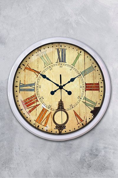 Kasva Concept Δώρο Διακοσμητικό Ρολόι τοίχου 52 cm Λευκό Μεταλλικό Χρώμα