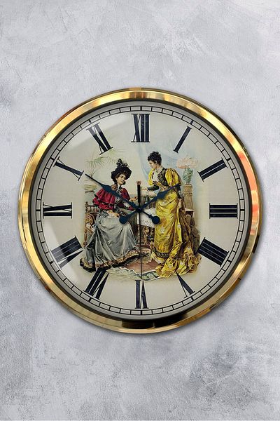 Kasva Concept 52 cm Gold Metal Nostalgia Wall Clock