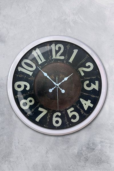 Kasva Concept Gift Decorative 52 cm White Metal Retro Wall Clock