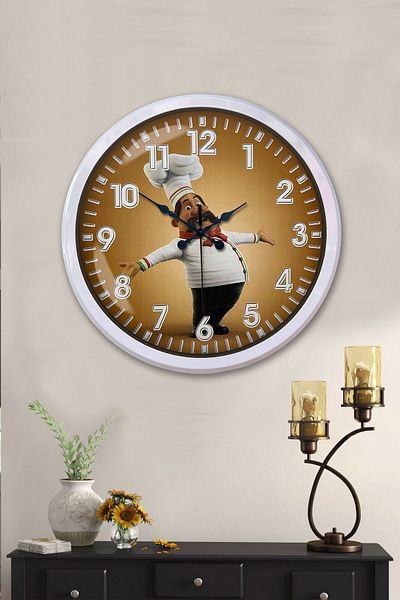 Kasva Concept Gift Decorative 52 cm White Metal Kitchen Wall Clock