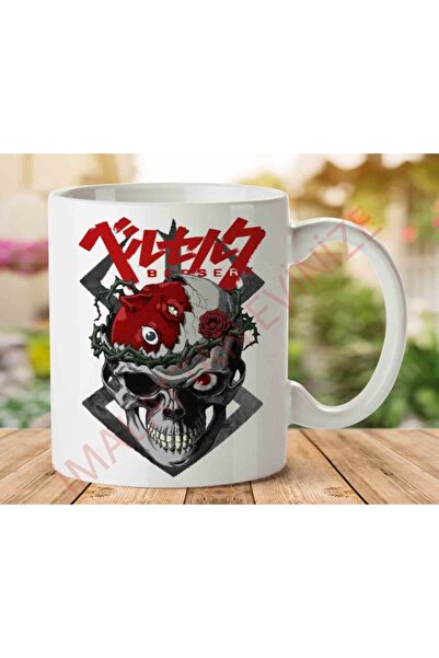 ART HEDİYE كوب مطبوع عليه جمجمة Berserk جمجمة على الجانبين