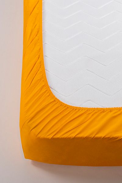 Colorpool Double 160*200cm Cotton Fitted Sheet Set Dark Yellow