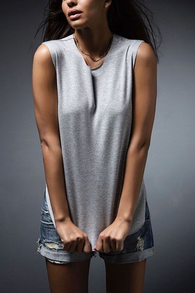BASIC&CO Women's Gray T-Shirt HRP002