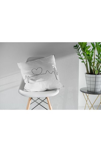 LUX VIE Pernă de aruncare, modernă, cu model de inimă, țesută, imprimată pe două fețe, husă de pernă Rk533
