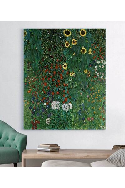 StellaStore Gustav Klimt - Çiftlik Bahçe Ayçiçeği Kanvas Tablo