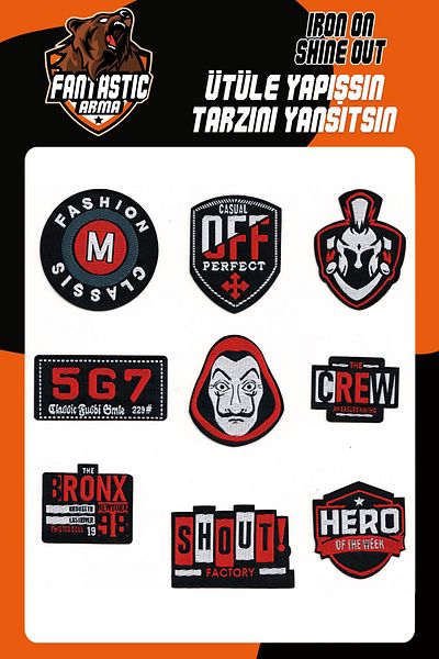 FANTASTIC ARMA Set de armă țesută care se lipsește cu fier de călcat Patch Patch Fashion, model Hero
