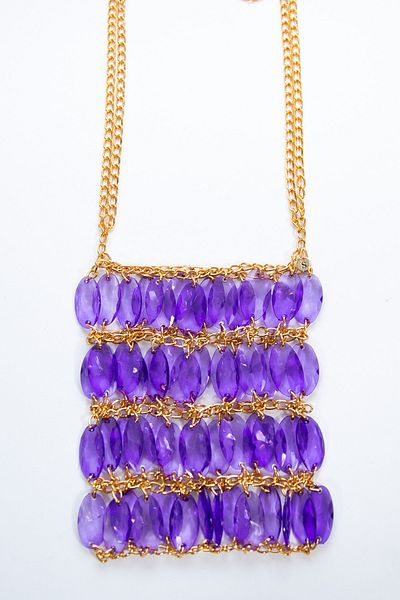 Sun Pieces Glam Girl's Purple Bead- Chain Bag, Shoulder Bag, Evening Bag