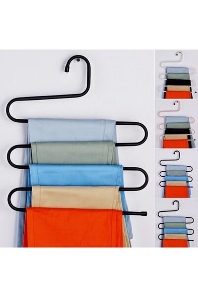 İndiriminVar Eşarp Başörtüsü Pantolon Pijama Elbise Askısı5 Katlı Metal Askı