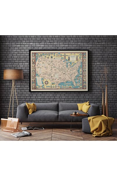 Pegziz 60x90cm Αμερικάνικος Καθολικός Χάρτης Κατηγορίας Duar Διακοσμητική αφίσα