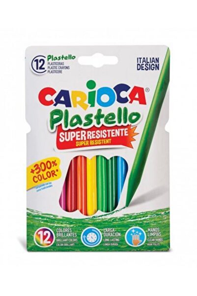 CARIOCA Pack of 12 Pastel Crayons - Non-Puffing Triangle Hands, Washable