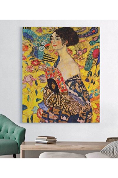 StellaStore Gustav Klimt Lady With Fan Kanvas Tablo