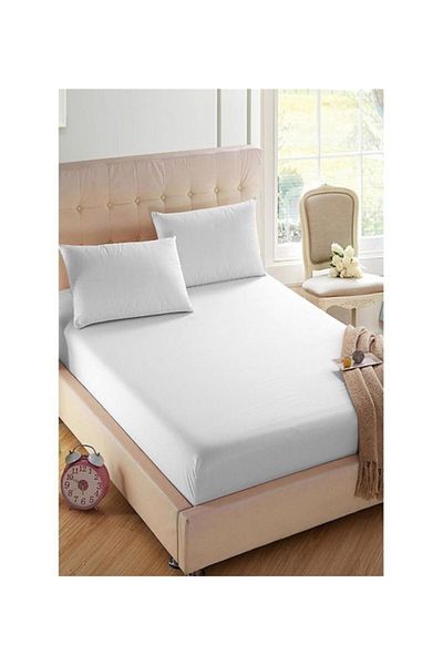 GASEL ÇARŞI Fabric Elastic Sheet Set White