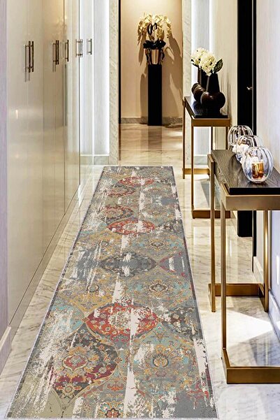 Viva Home Kaymaz Tabanlı Makinede Yıkanır Vintage Kesme Yolluk Ar650