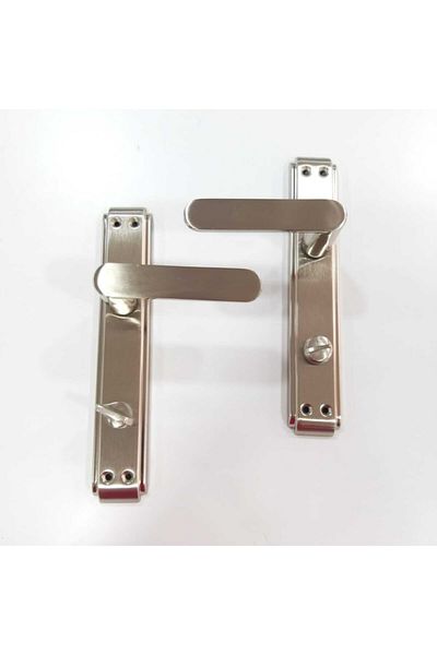 ARON Sofuoğlu Stainless Lux Barbaros Anka Mirrored Nickel Satin (BATHROOM-WC) Door Handle (RIGHT)