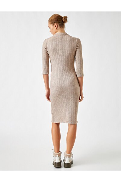Koton Yarım Kollu Balıkçı Yaka Midi Elbise
