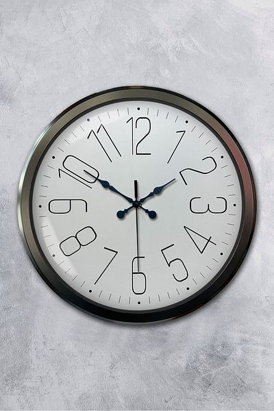 Kasva Concept Gift Decorative 52 cm Black Metal Classic Wall Clock