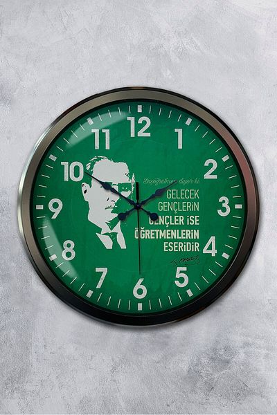 Kasva Concept 52 cm Black Metal Teacher's Day Wall Clock