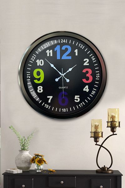 Kasva Concept Gift Decorative 52 cm Black Metal 13-24 Wall Clock