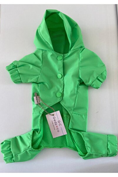 GedyCo Neon Yeşil Tulum Köpek Yağmurluğu