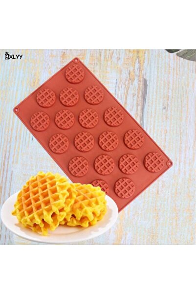 adarya - Mini Yuvarlak Waffle Silikon Kek Kalıbı