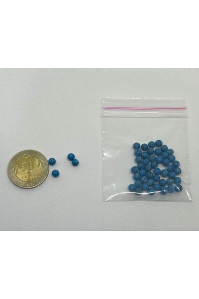 eHediyecim Τυρκουάζ (μπλε) Φυσική Πέτρα - 4 Mm - 45 Τεμάχια