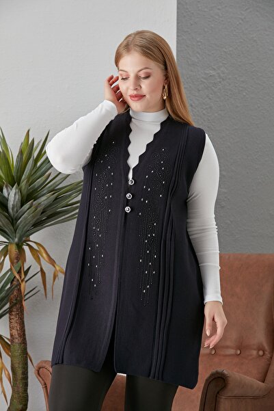 Genel Markalar Taş Işlemeli Triko Yelek